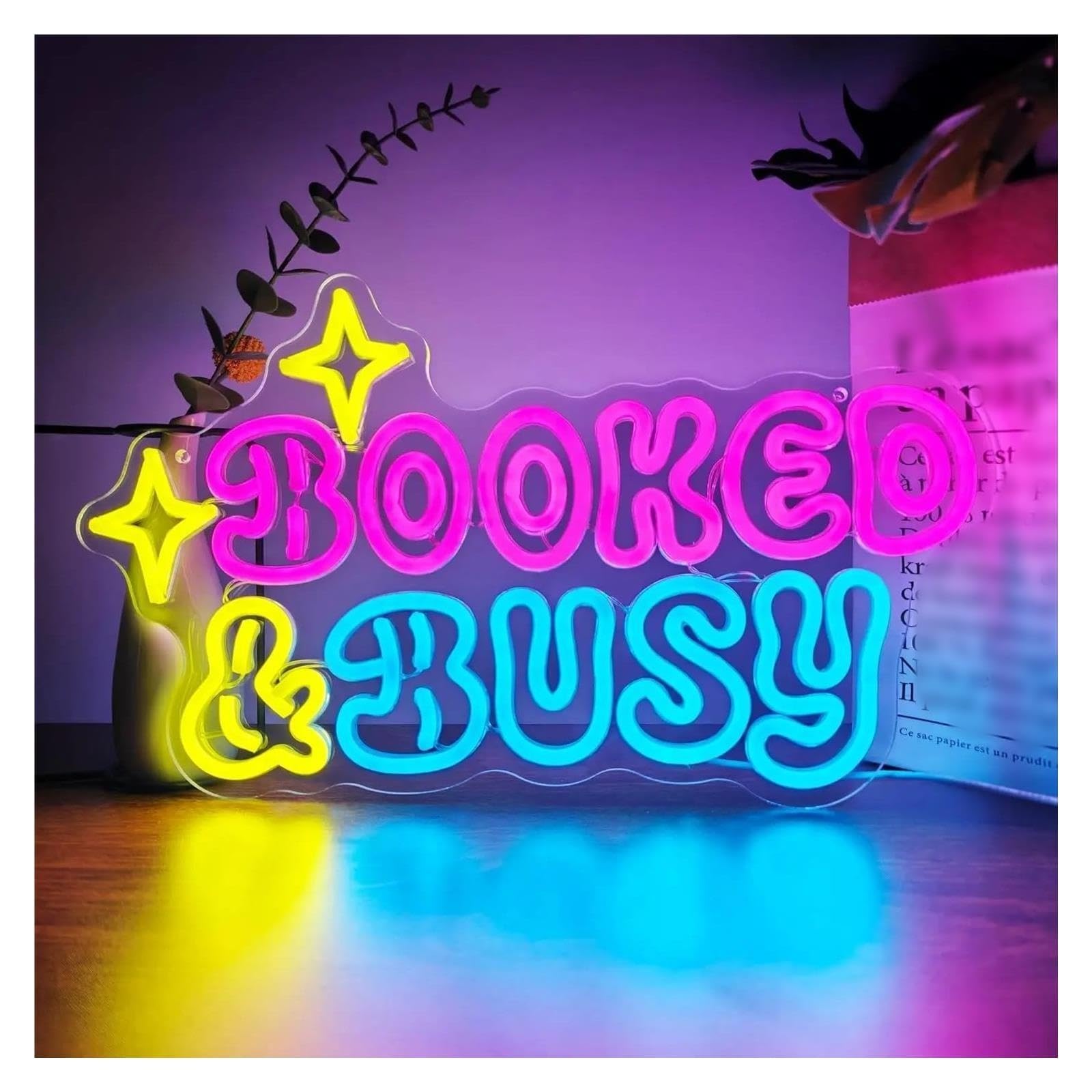 AtmosphäreHeimdekoration Leuchtreklame Booked & Busy