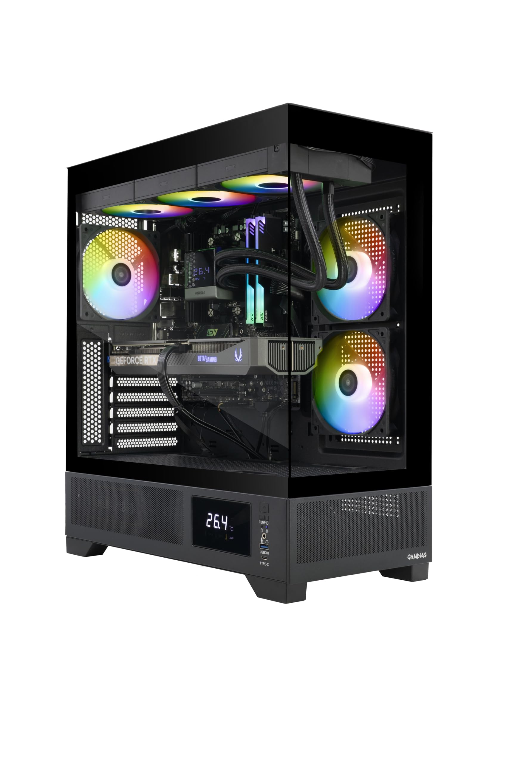 ZOTAC MEK AI-Enhanced Gaming PC Desktop Computer - NVIDIA GeForce RTX 5070 12GB, AMD Ryzen 5 7600X up to 5.3 GHz, 32GB RGB DDR5, 2TB NVME M.2 SSD, 850W 80+ Gold PSU, WiFi, BT, Windows 11 Pro