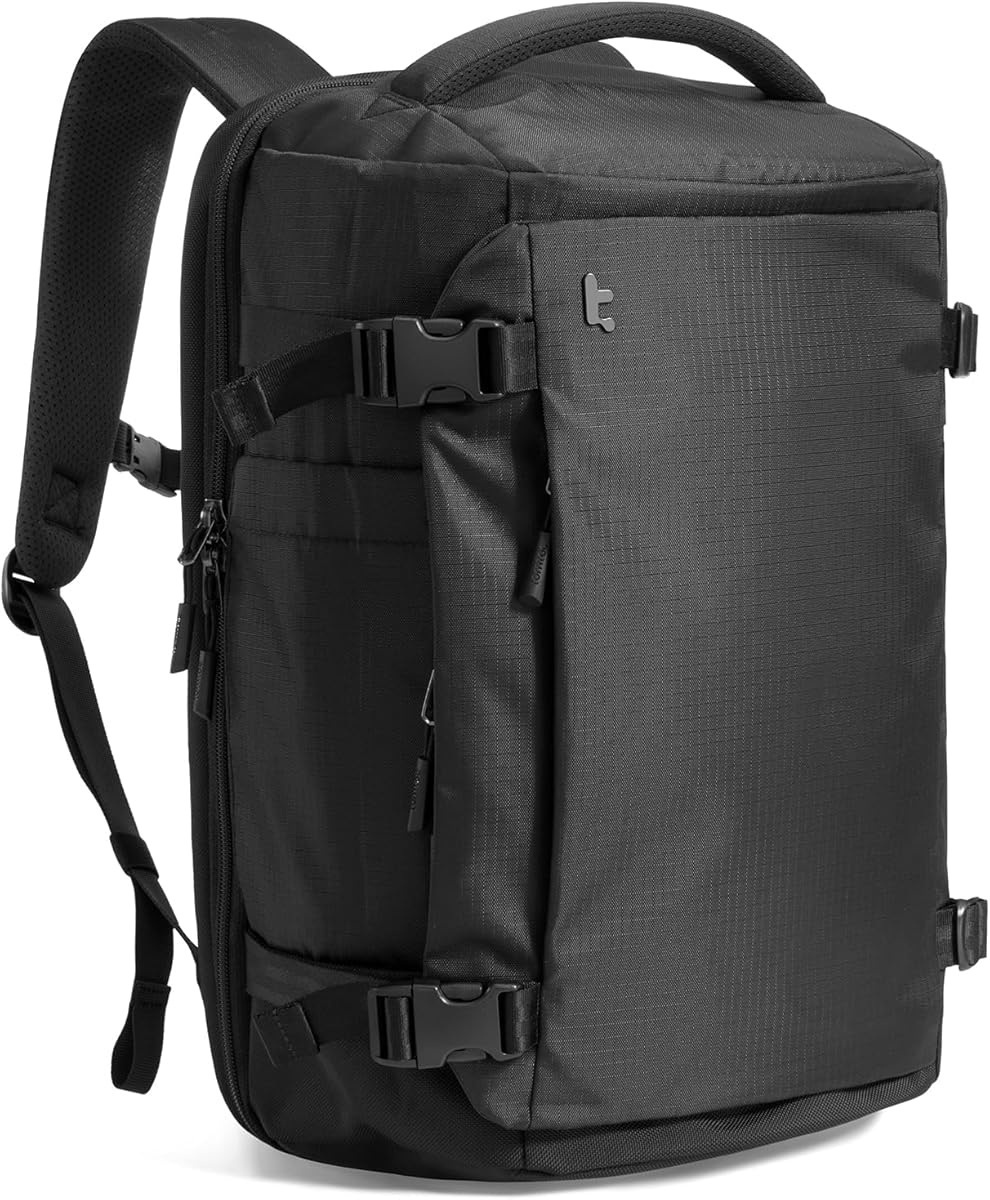 tomtoc Travel Backpack 28L, TSA Friendly Flight Approved Carry-on Luggage Hand Water-resistant Lightweight Business Rucksack, Durable Bag Fits 16 Inch Laptop : Electronics