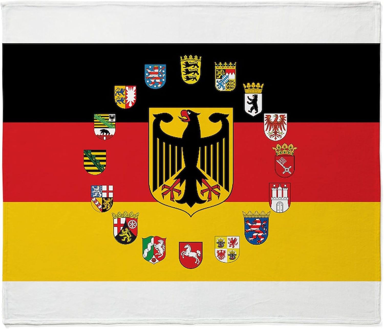 CafePress German Flag with State Arms Throw Blanket Super Soft Fleece Plush Throw Blanket, 60"x50"