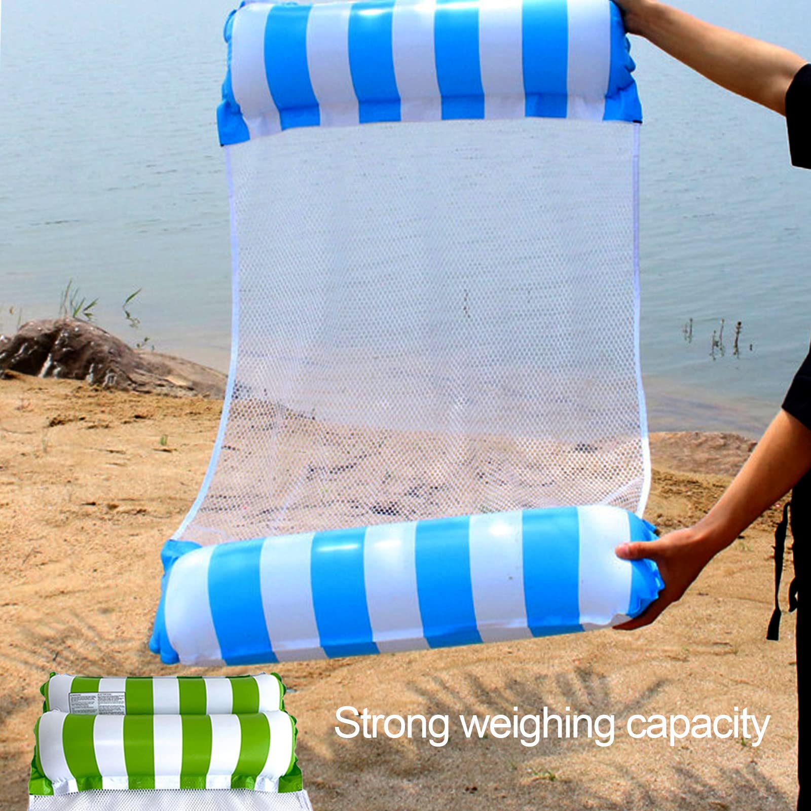 2 Hamacas Flotantes Para Piscina – Inflables, Resistentes Hasta 250 Lb, Ideales Para Adultos Y Niños