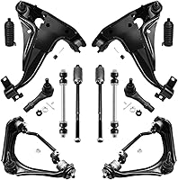 Vista 70 de Detroit Axle - Kit de suspensión completo de 12 unidades para Dodge Ram 1500 4x4 solamente - 2 brazos de control superiores y rótulas, 2 rótulas