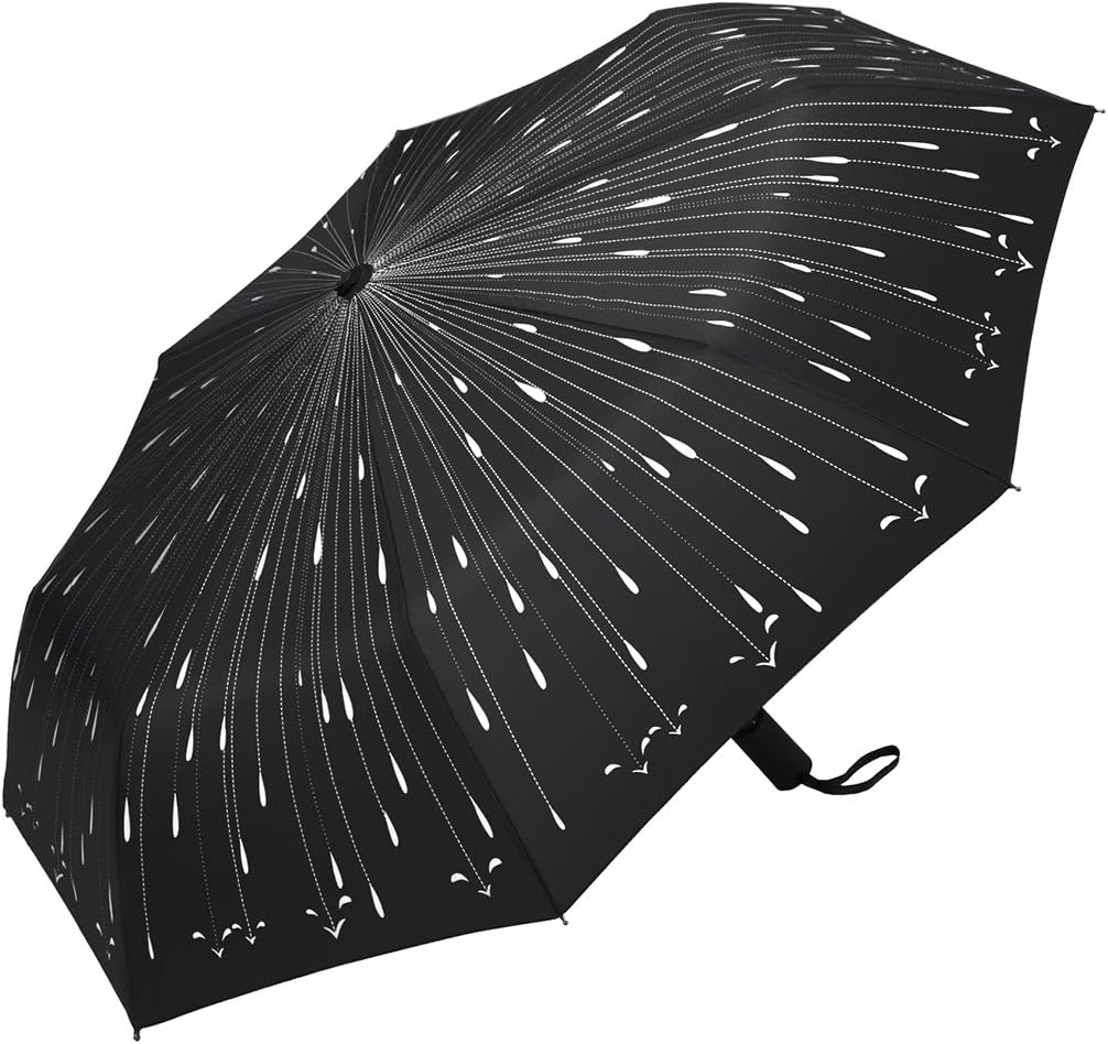 Plemo Automatic Umbrellas, Windproof Compact Folding Umbrellas with Anti-Slip Rubberized Grip, for Business and Travels or Summer Wedding Gifts (Raindrop)
