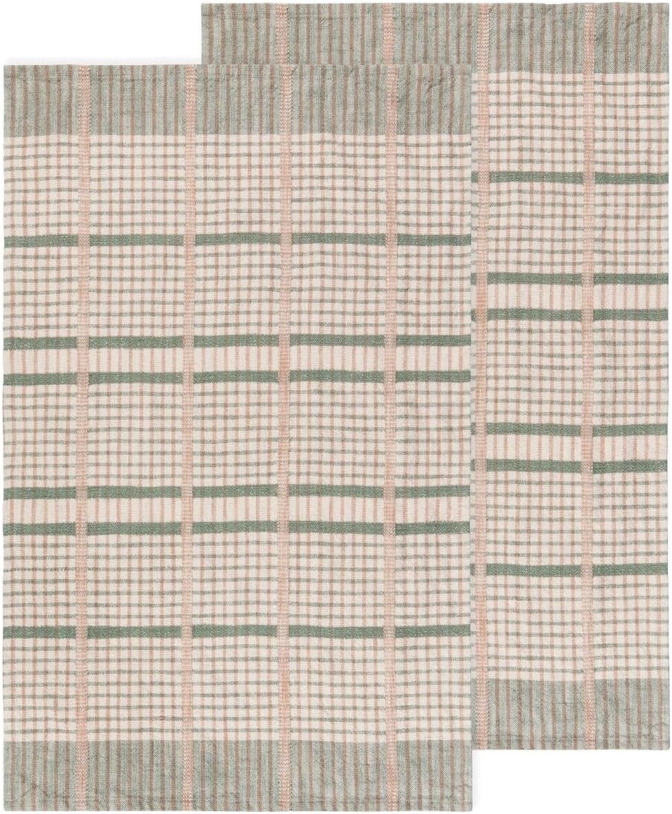 Danica Heirloom Kitchen Towel Set of 2 - 100% Cotton Willow Finley Check - 2 Count