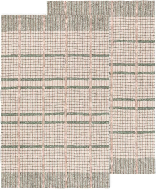 Danica Heirloom Kitchen Towel Set of 2 - 100% Cotton Willow Finley Check - 2 Count