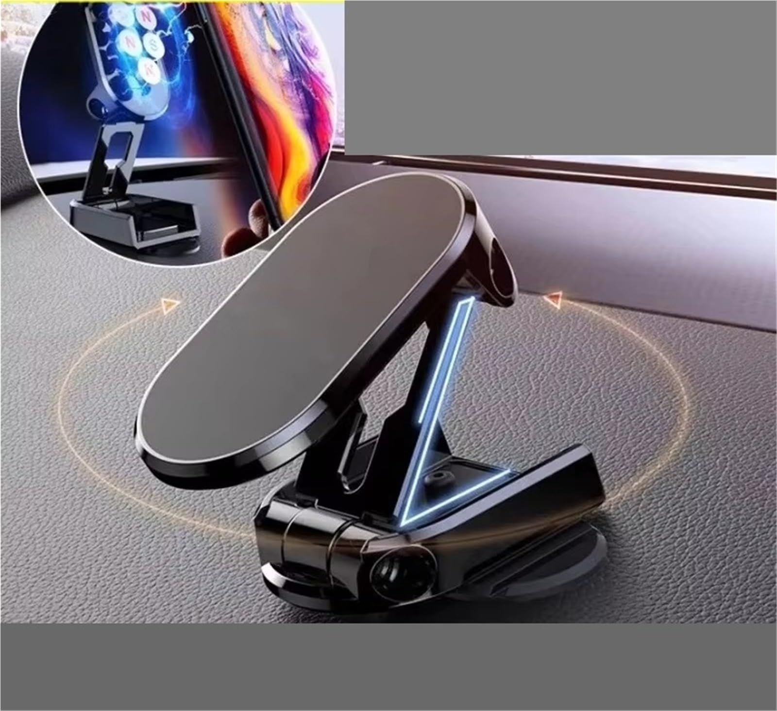 Per Samsung Supporto Magnetico Universale Telefono Auto Supporto Magnetico Pieghevole Per Smartphone Cellulare GPS Supporto Auto Supporto Telefono Auto(Black)