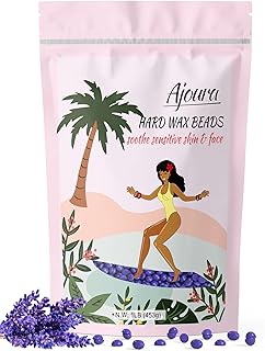 Ajoura 1lb Hard Lavender Wax Beads for Full Body Hair Removal - Brazilian, Bikini, Face, Eyebrows, Underarms, Arms, Chest, Back, Legs (Refill for Wax Warmer Kit, Purple)