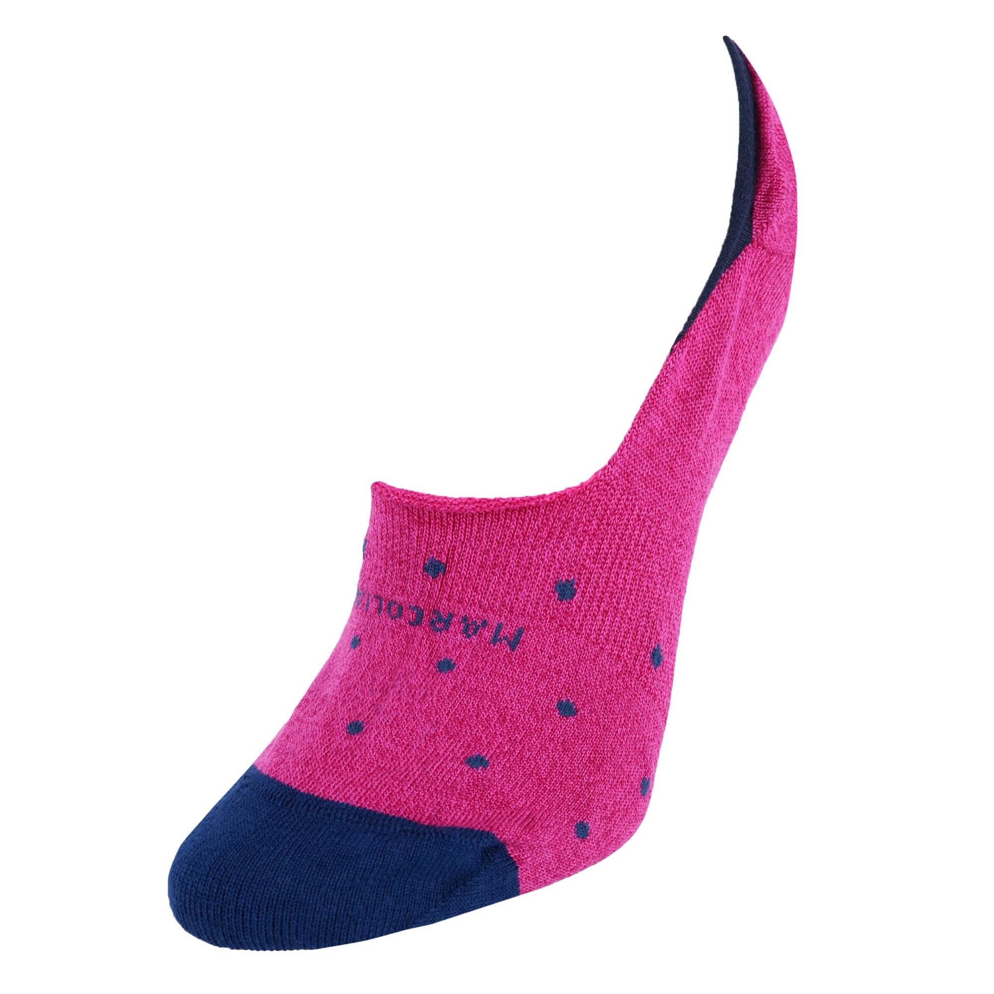 Marcoliani Milano Women's Polka Dot Invisible Touch Liner Sock, Pink