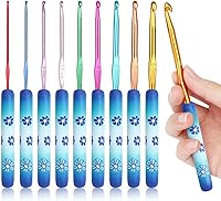 Vista 14 de Coopay Ganchos de ganchillo cálidos, 9 tamaños de 2.25 a 6.5mm, agujas de ganchillo ergonómicas de sirena extra largas para tejer a ganchillo