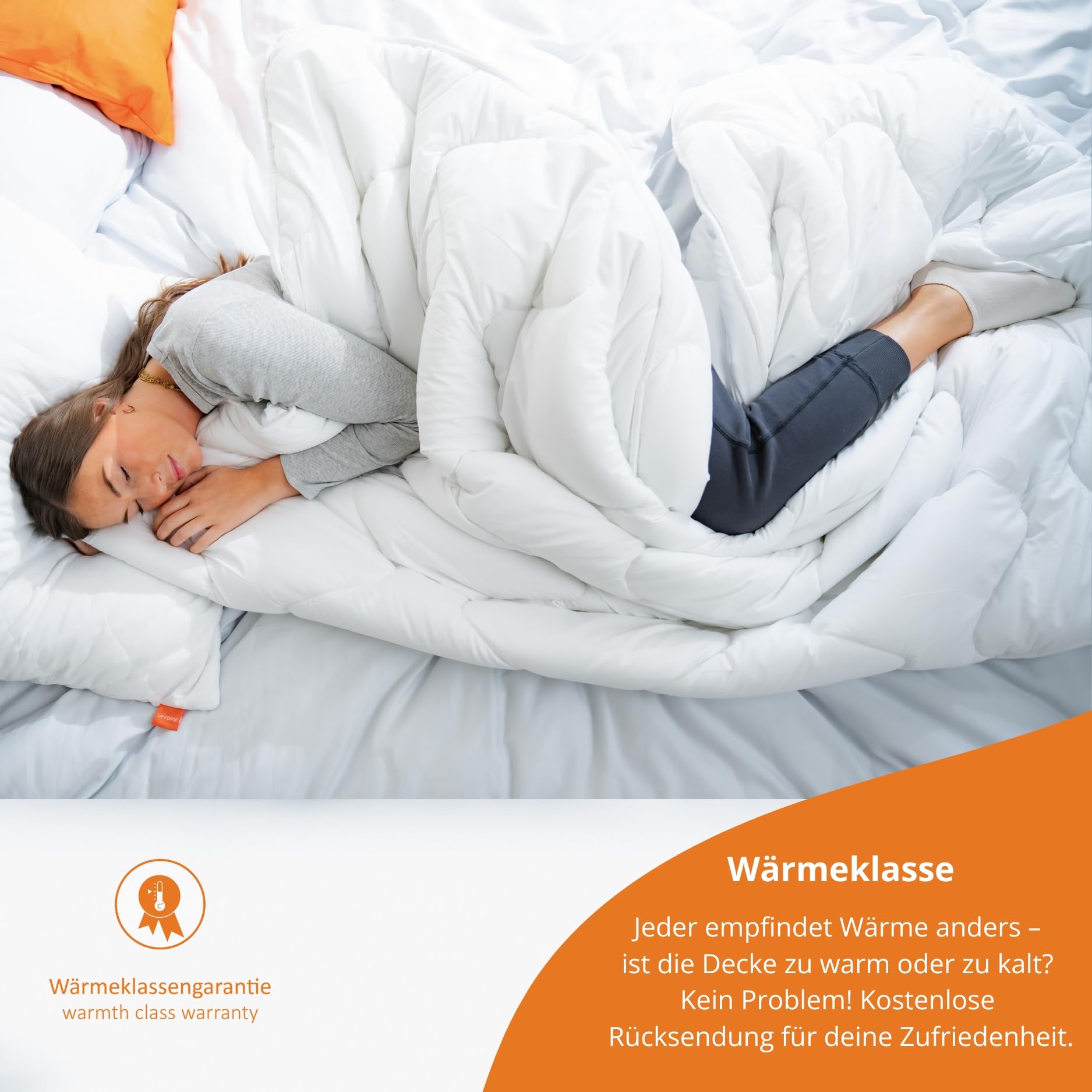 sleepling extra leichte Sommer Daunendecke 135x200 cm, 90% Daunen 10% Federn, Sommerdaunendecke, Sommerdecke, Sommerbettdecke, Bettdecke 135 x 200 cm, Made in EU, Öko-Tex, Downpass