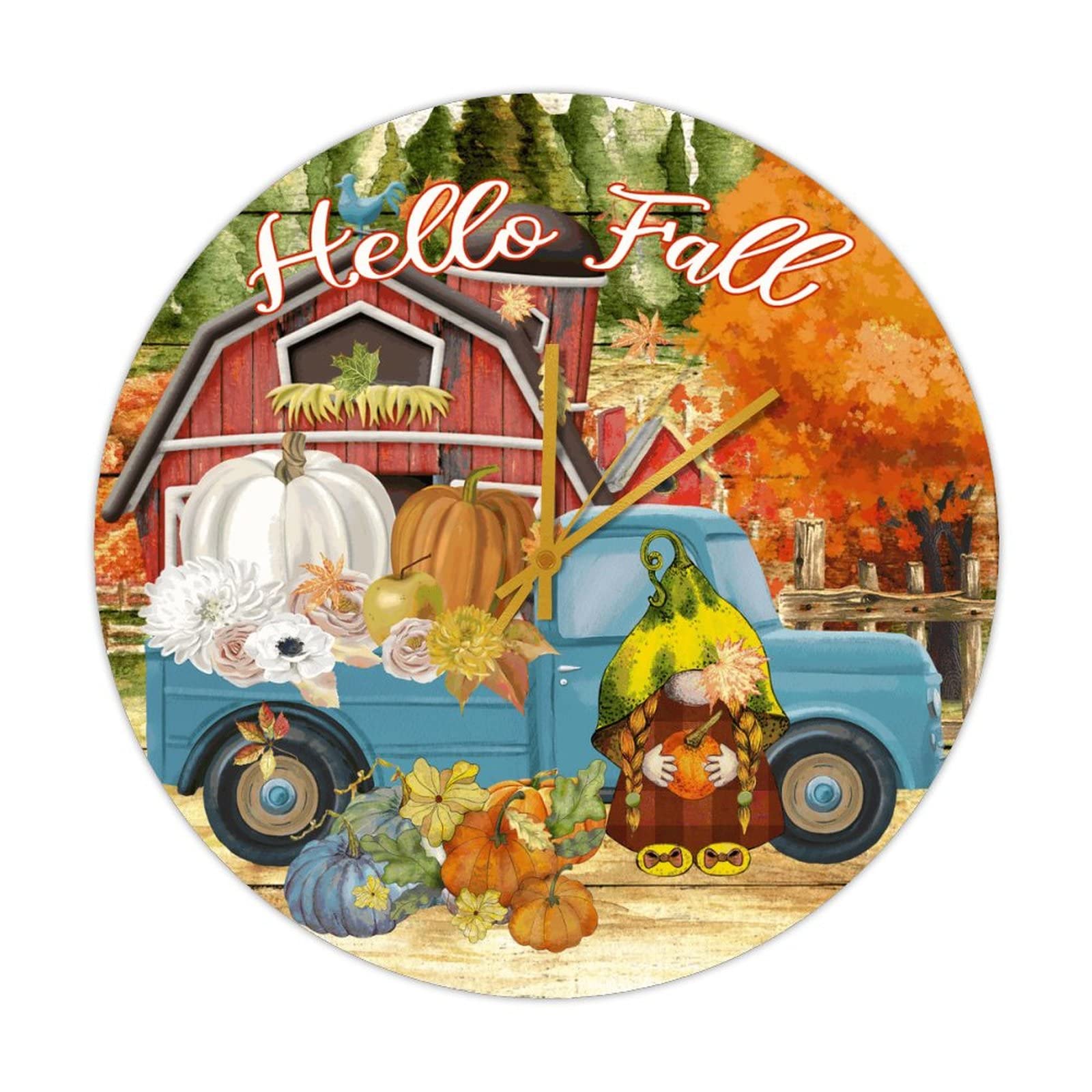 Décorations du Nouvel An : Horloge en bois feuilles d'érable