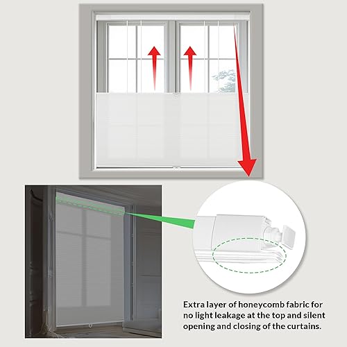 Miniatura 2 de BERISSA Persianas celulares sin cordones, sin herramientas, sin taladro, para ventanas de interiores, fáciles de instalar, 59 pulgadas de ancho x 64