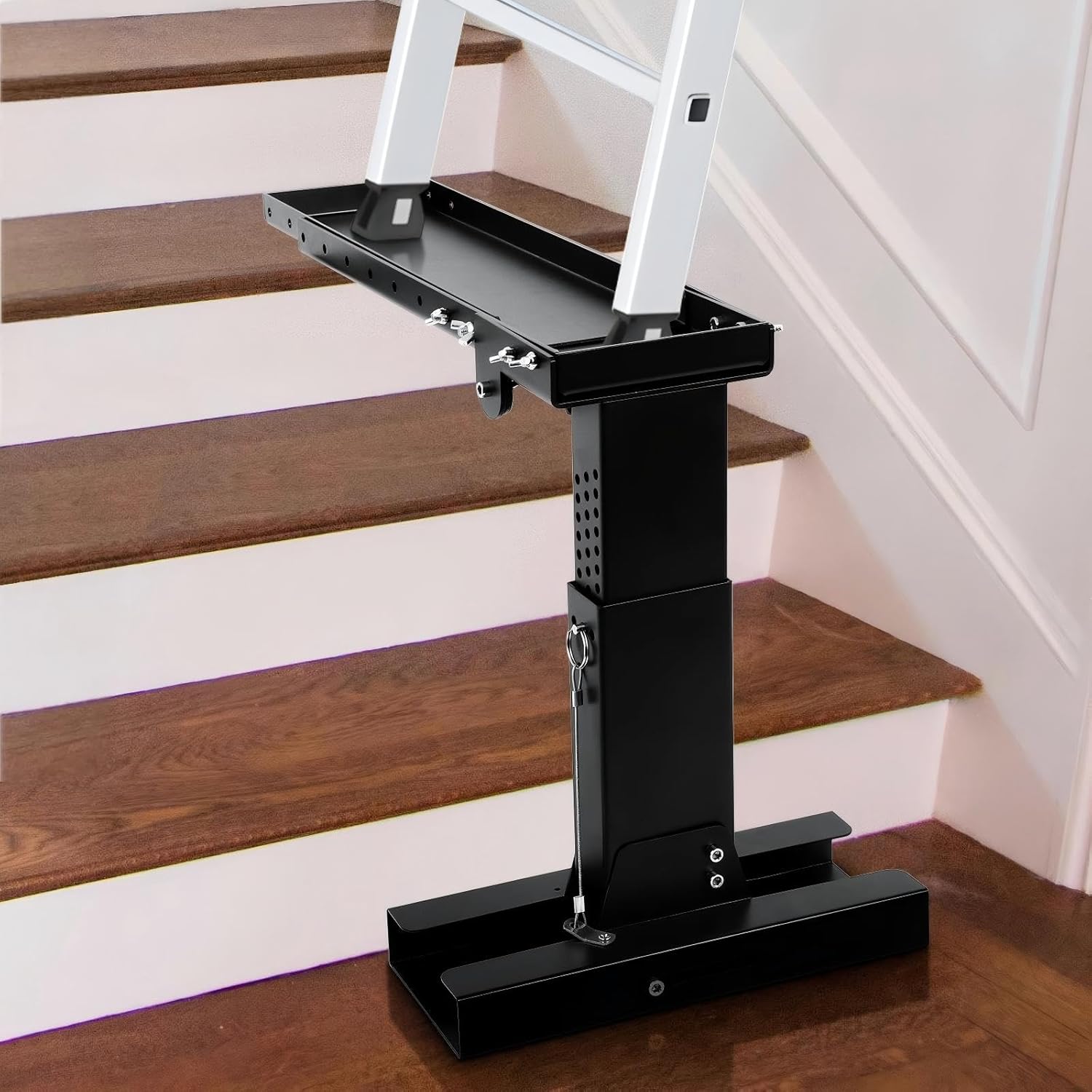 Ladder Leveler Pro, Foldable Ladder Leveler for Stairs, Heavy-Duty Extender Ladder Stabilizer with Slip-Resistant Gripping Pads, Length & Height Adjustable Ladder Base for Stairs