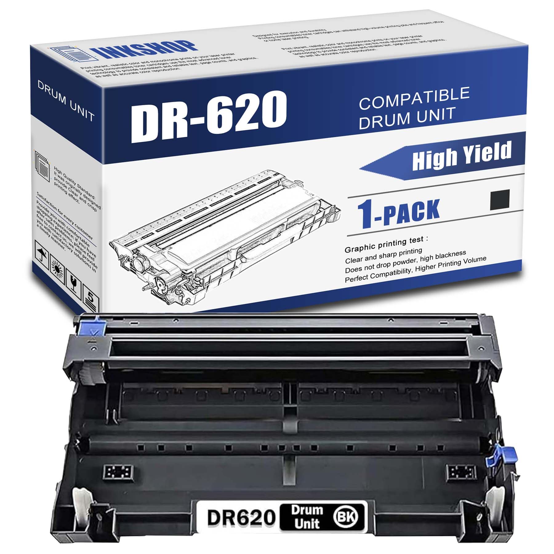 DR620 Compatible DR-620 Black Drum Unit Replacement for Brother DR-620 HL-5240 HL-5250DN MFC-8370 MFC-8460N DCP-8060 Toner.(1 Pack)