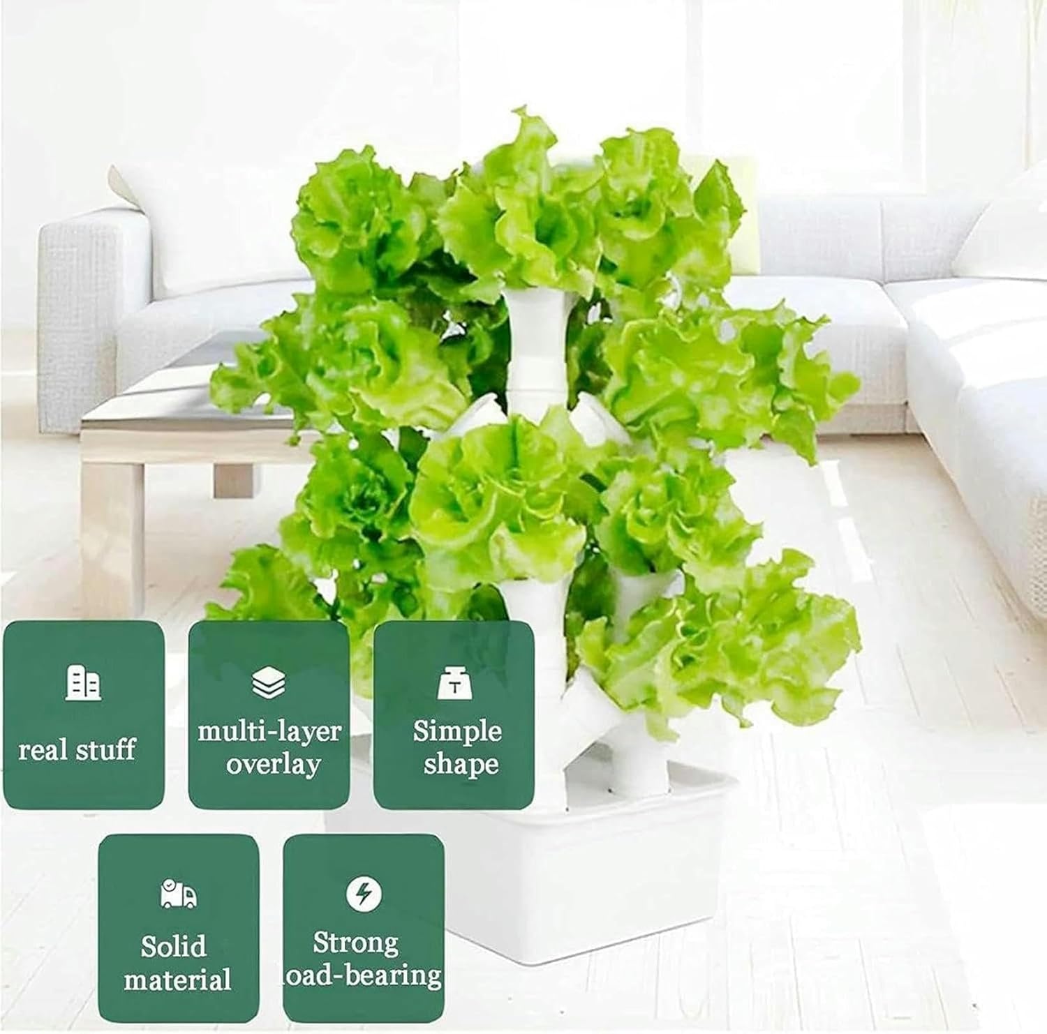 Indoor Hydroponic Growing System, Freestanding Planting Tower Set,Plant Vertical Hydroponics, Hydroponic Planter, for Herb Vegetable,B