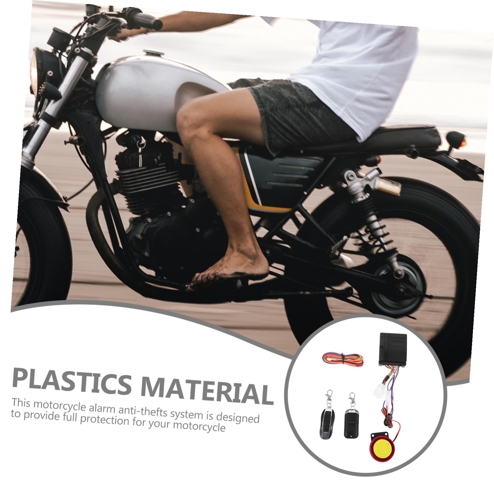 Kit Completo di Allarme Antifurto per Moto con Avviamento Remoto Telecomandi Inclusi Rilevamento Vibrazione e Blocco Remoto per Protezione Ottimale