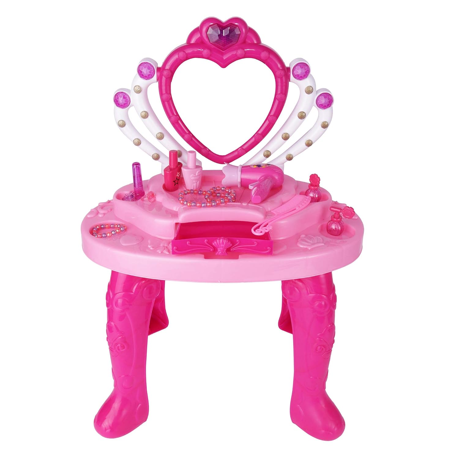Buy webby pretend play vanity beauty play set with fashion & makeup