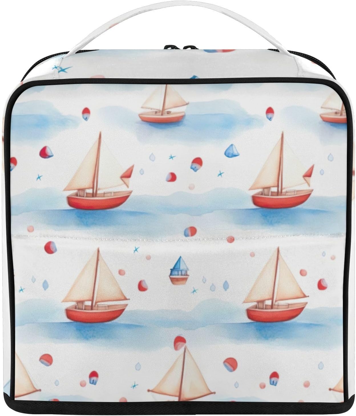 Watercolor Sailboats Standing Makeup Bag image 2