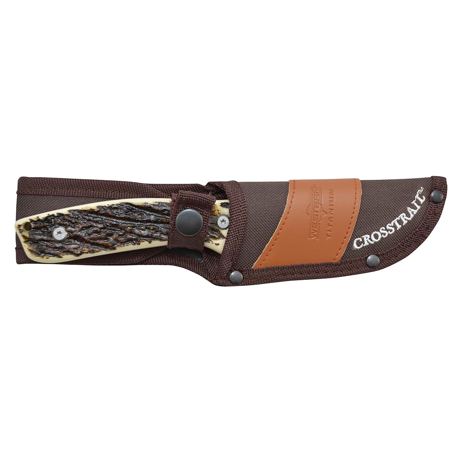 Camillus Western Crosstrail 9" Drop Point Blade Durable Corrosion-Resistant 420 Stainless Steel Hunting Hiking Fishing Camping Full Tang Fixed Blade Knife with Protective Sheath