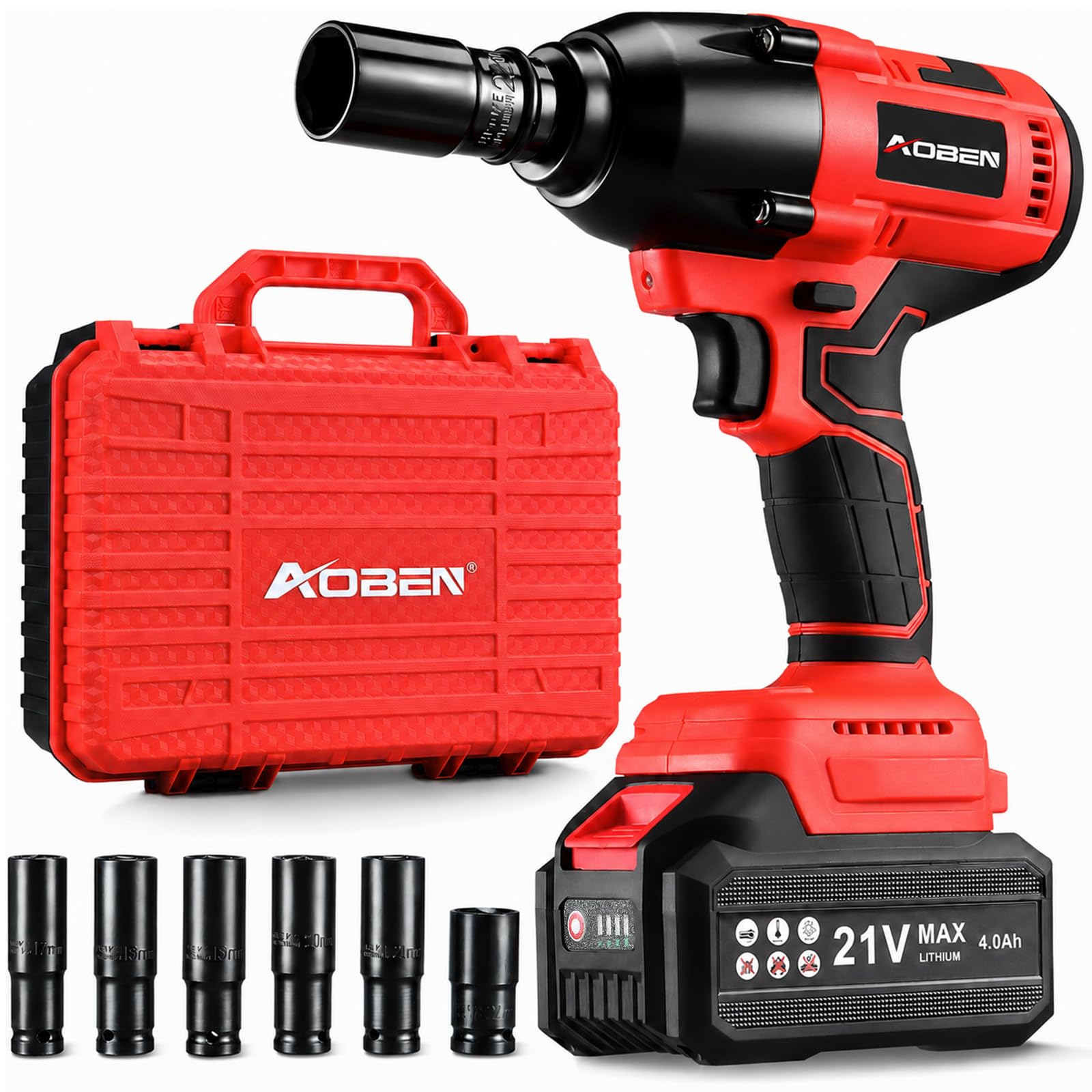 AOBEN Cordless Impact Wrench 1/2 Inch