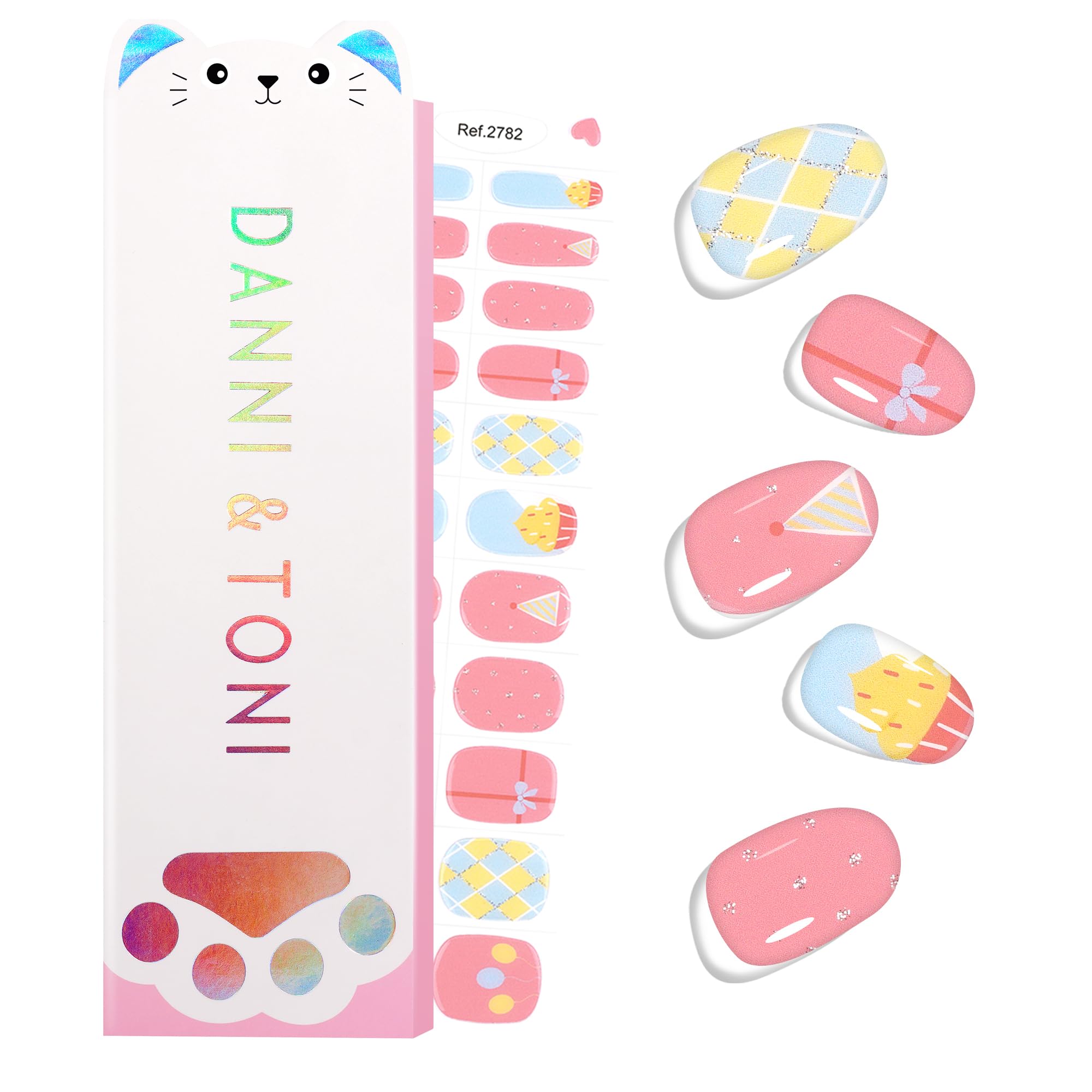 DANNI & TONI Halb ausgehärtete Gel Nagelfolien (Iridescent C
