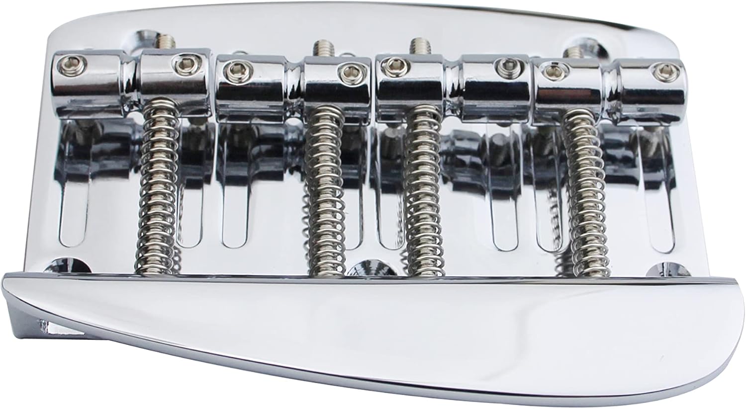 Guyker 4 String Hard Tail Fixed Bass Brass Bridge Compatible with Jazz Bass or Precision Bass PB JB Style Bass GB1020, Chrome