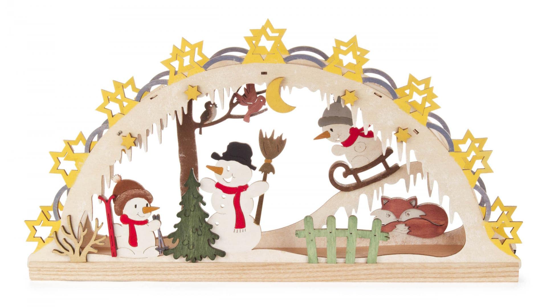 Arche lumineuse Noël bonhomme de neige décoration maison en bois