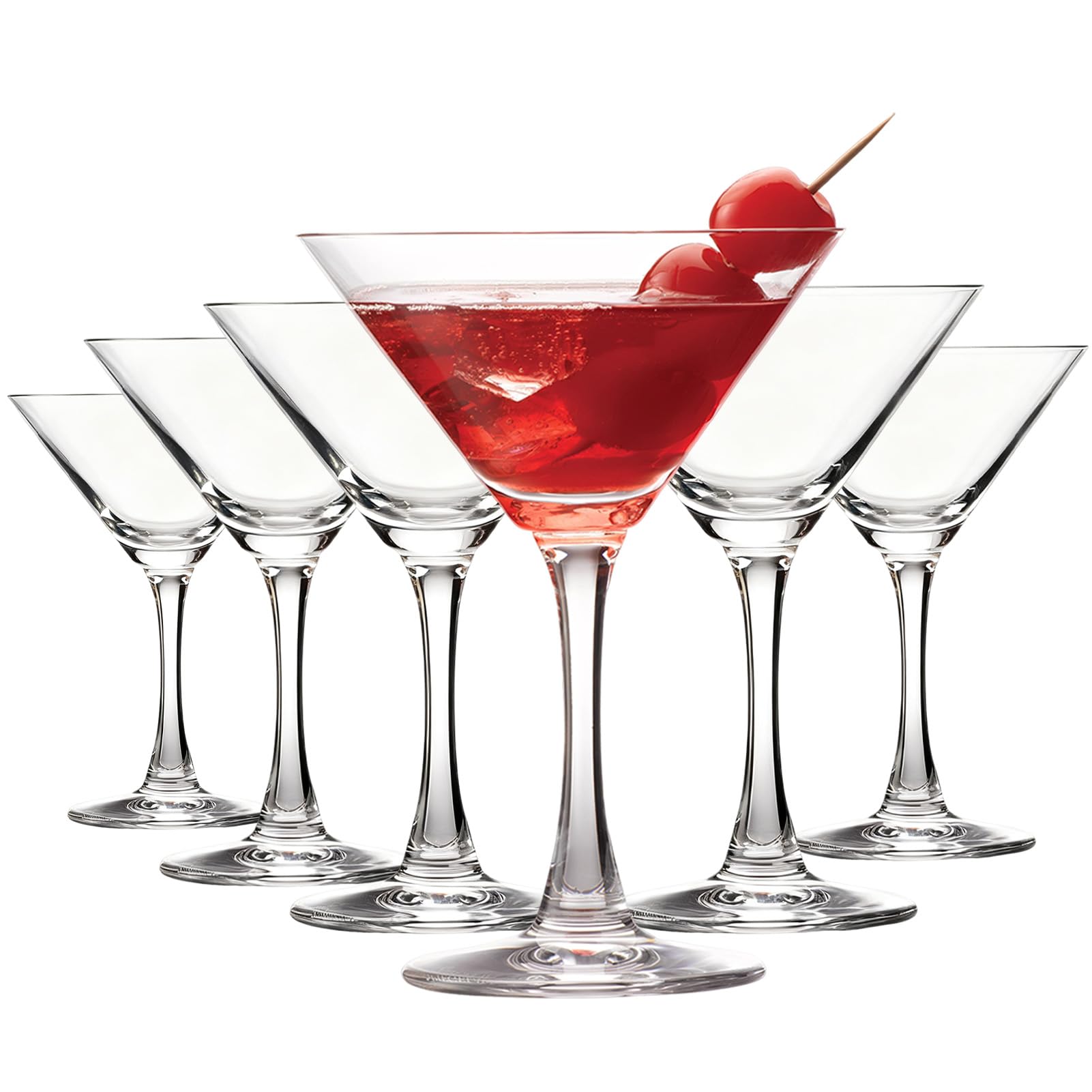 MYKAGS Lot de 6 verres à martini classiques soufflés à la main, 105 ml, verres à cocktail en cristal pour martini, cosmos et gimlets – Parfait pour les bars à domicile, les fêtes et les cadeaux