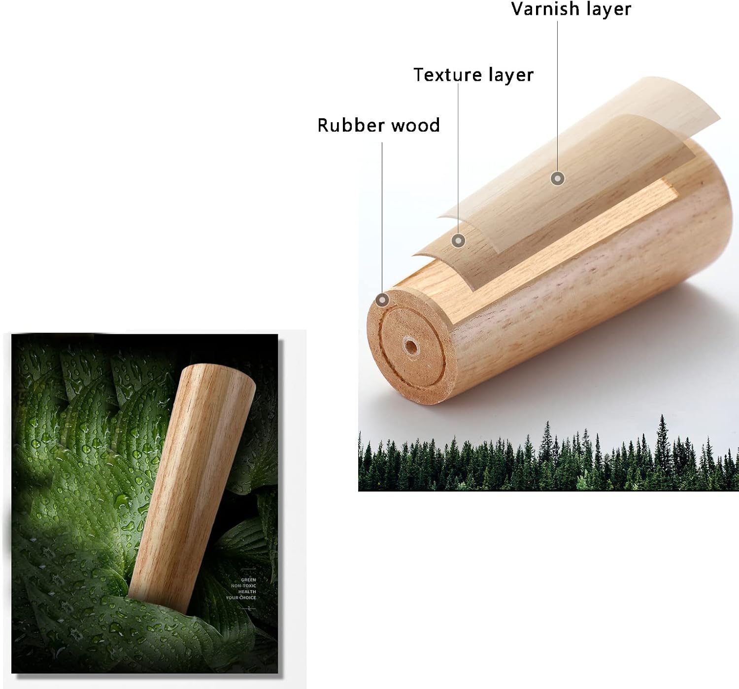 Solid Wood Furniture Legs,Straight Cone/Oblique Cone Sofa Legs,Hardware Furniture Wood Legs/Feet for Armchair/Solid Thick Cabinet Feet/Dining Table Legs,Set of 4 (15cm/5.9in,Straig