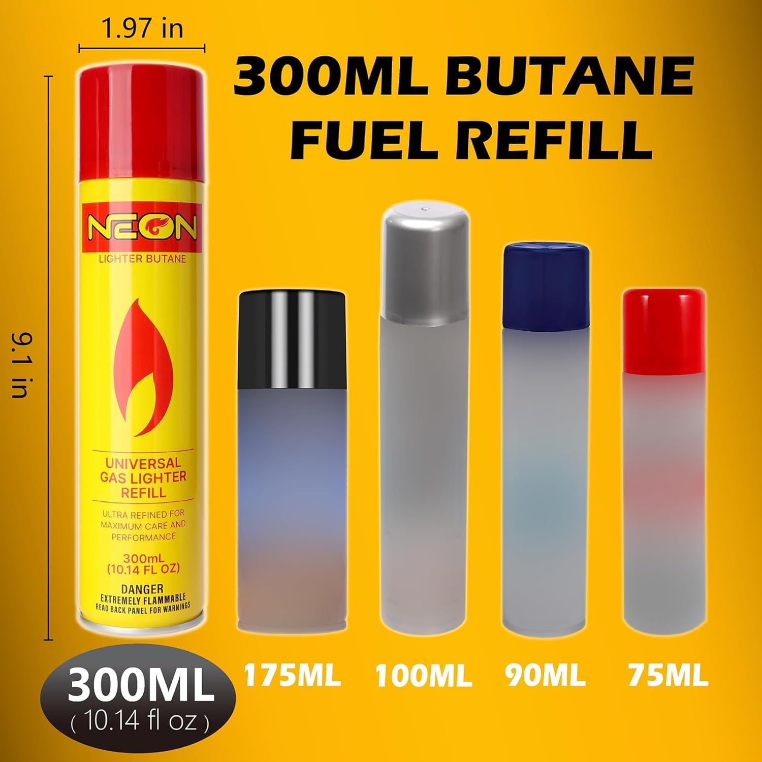 Flexible Stem Lighter Grill Jet Torch Flame w/600ml Butane Can Package 60 Lighters