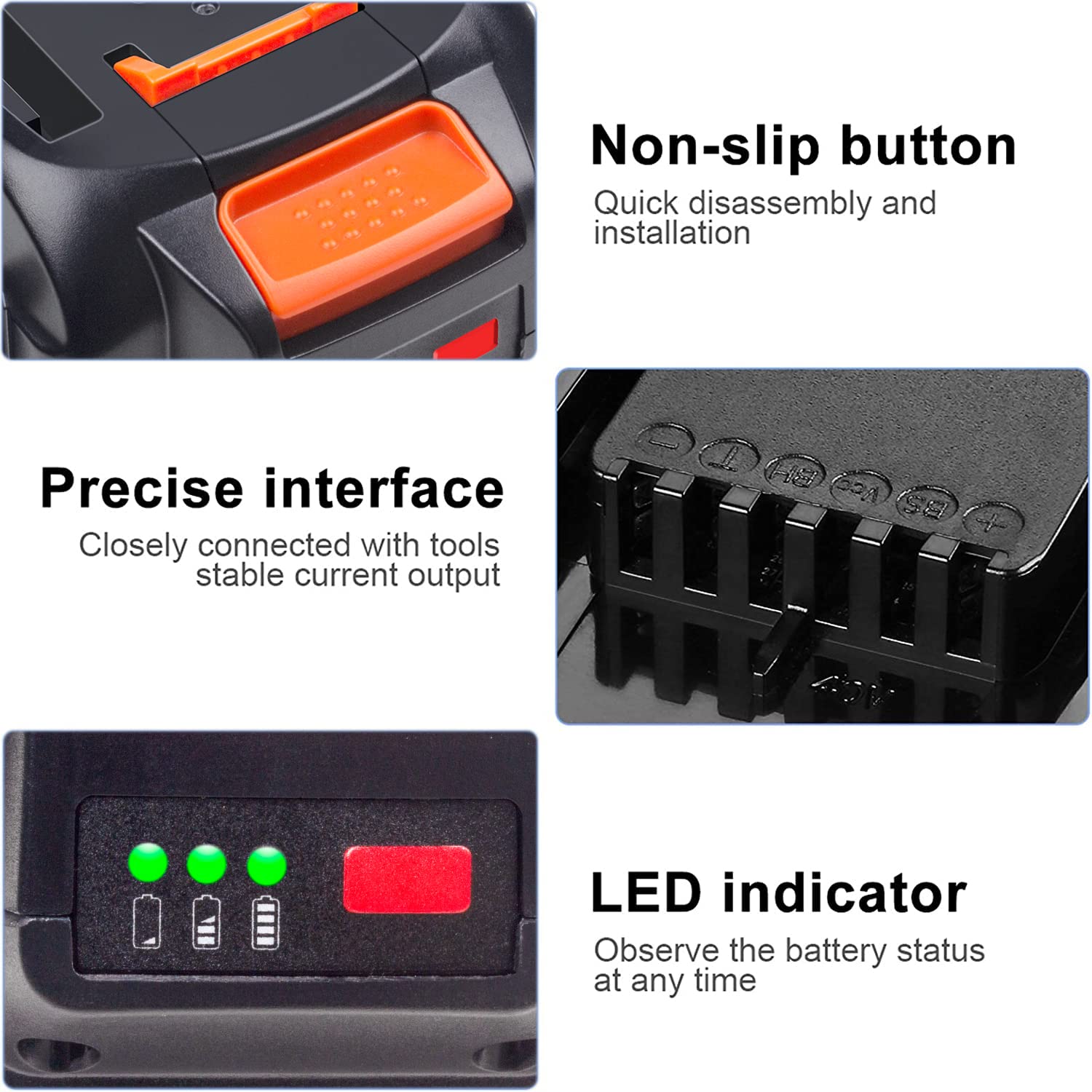 DONGPUCUN 40V 3.5Ah Battery Replacement for Worx 40V Lithium Battery WA3580 Compatible with Worx 40 Volt Tools WG180 WG280 WG380 WG580 Replacement for Worx 40V Battery