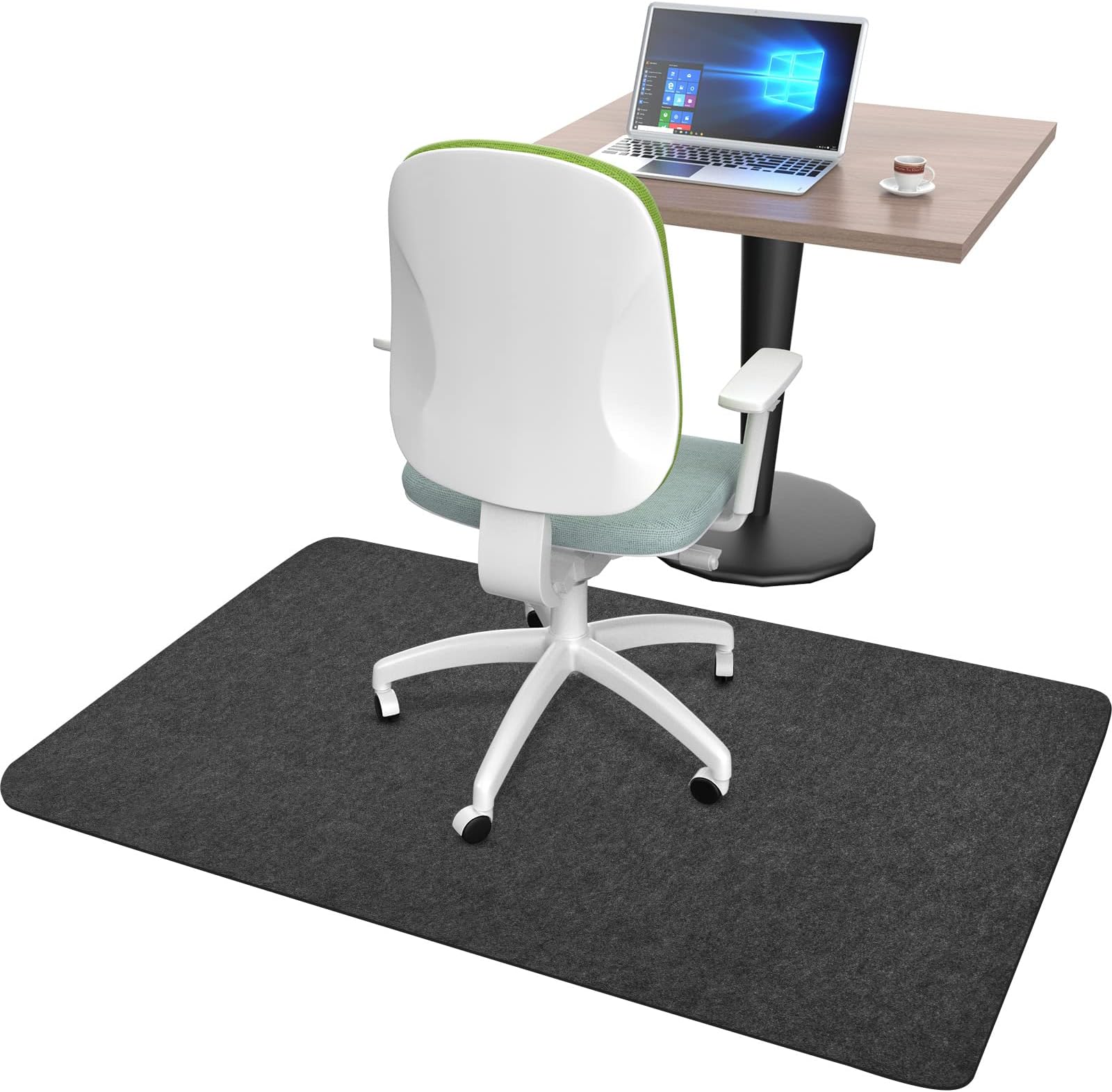 Bürostuhl-Unterlage 90x120 Cm – Schwarze Bodenschutzmatte Aus Polypropylen Für Hartböden