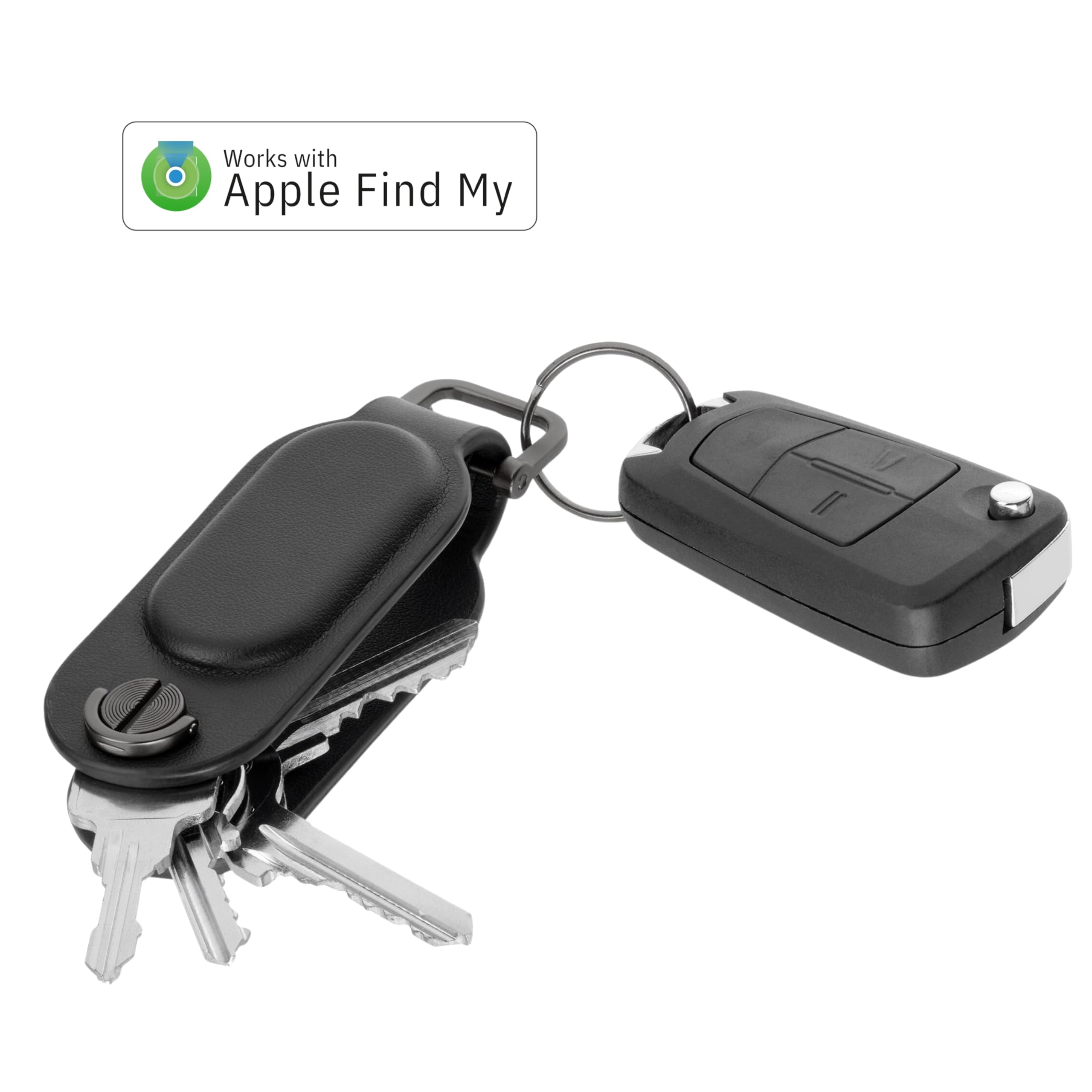 TROIKA Lokalizator kluczy Apple® Find My funkcyjny Track & Find Key organizer z możliwością lokalizacji zamocowanych kluczy i możliwość rozszerzenia do 4 kluczy ze sztucznej skóry i metalu w kolorze
