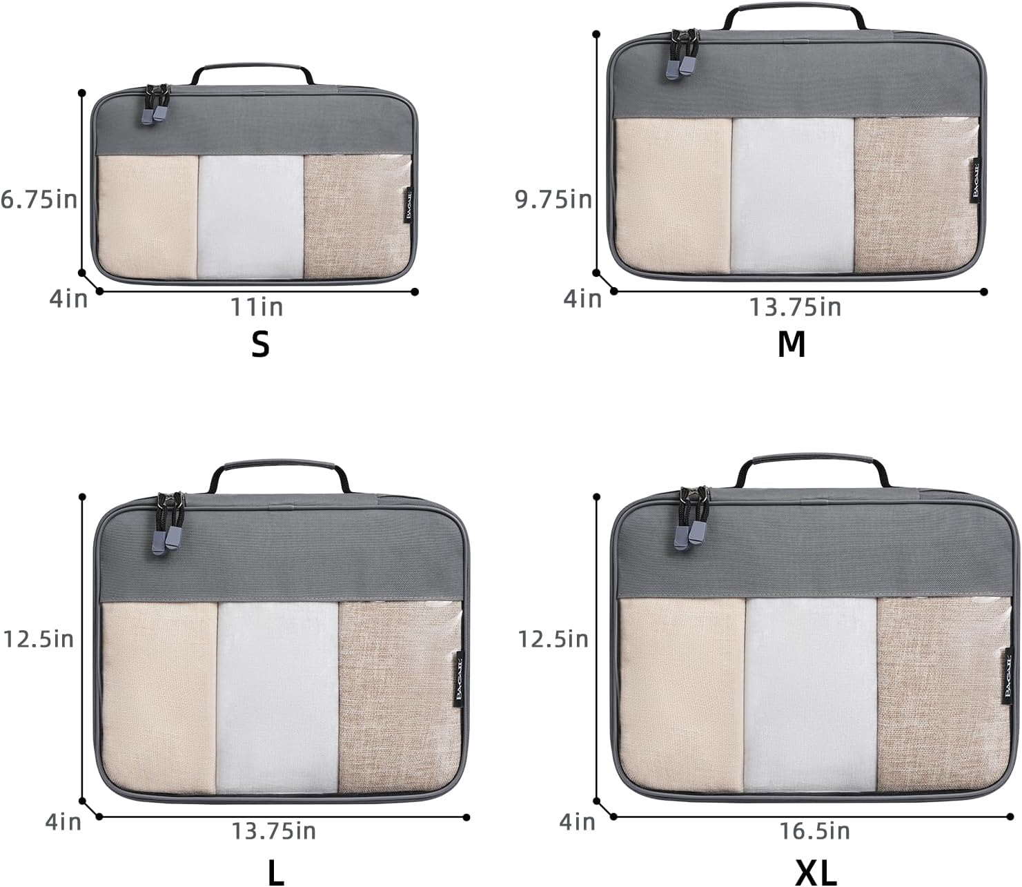BAGAIL Clear Packing Cubes Packing Organizer for Travel Accessories Luggage suitcase