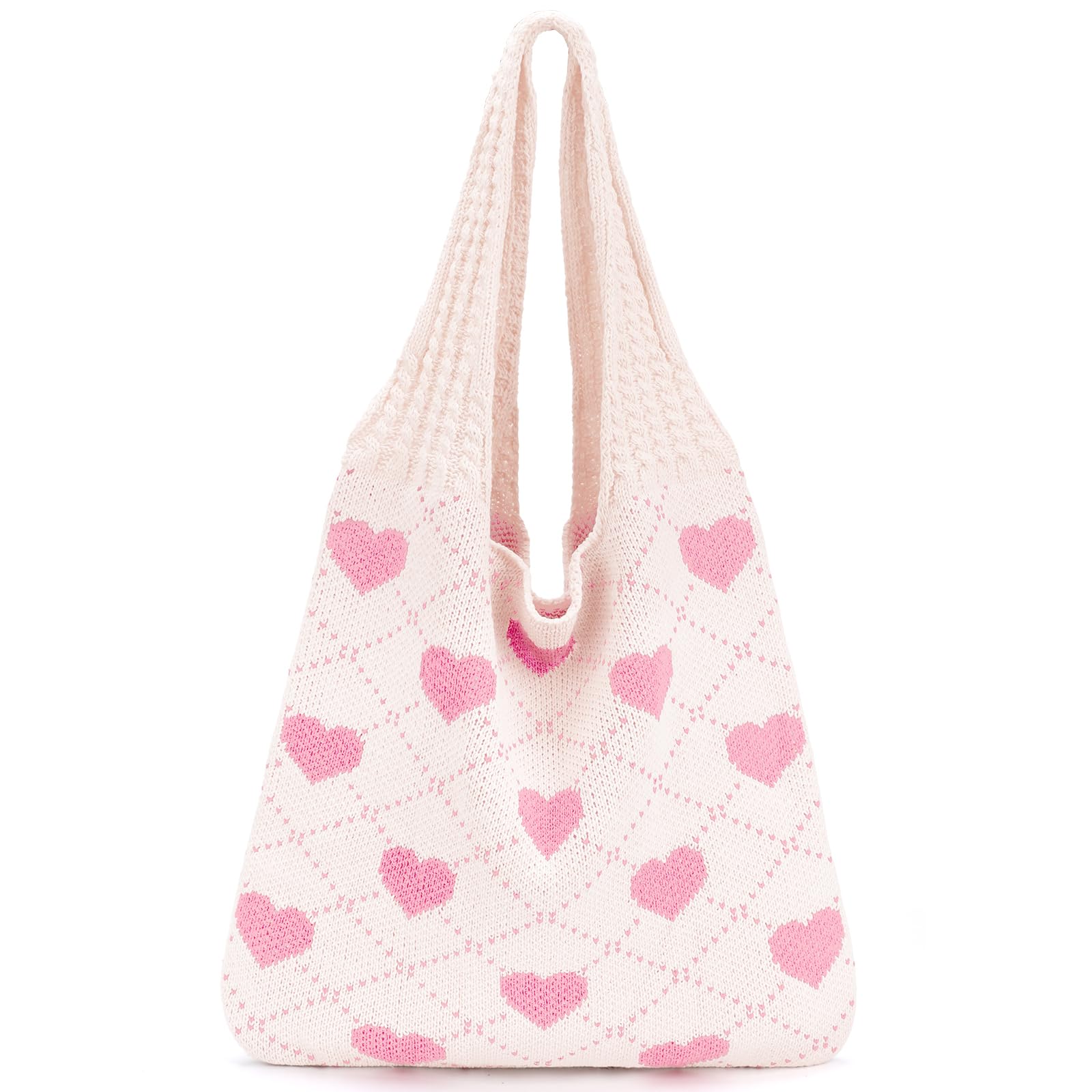 KPX Crochet Tote, Beach Mesh Knitted Shoulder Bag - Large Aesthetic Hobo Bag for Women - Summer