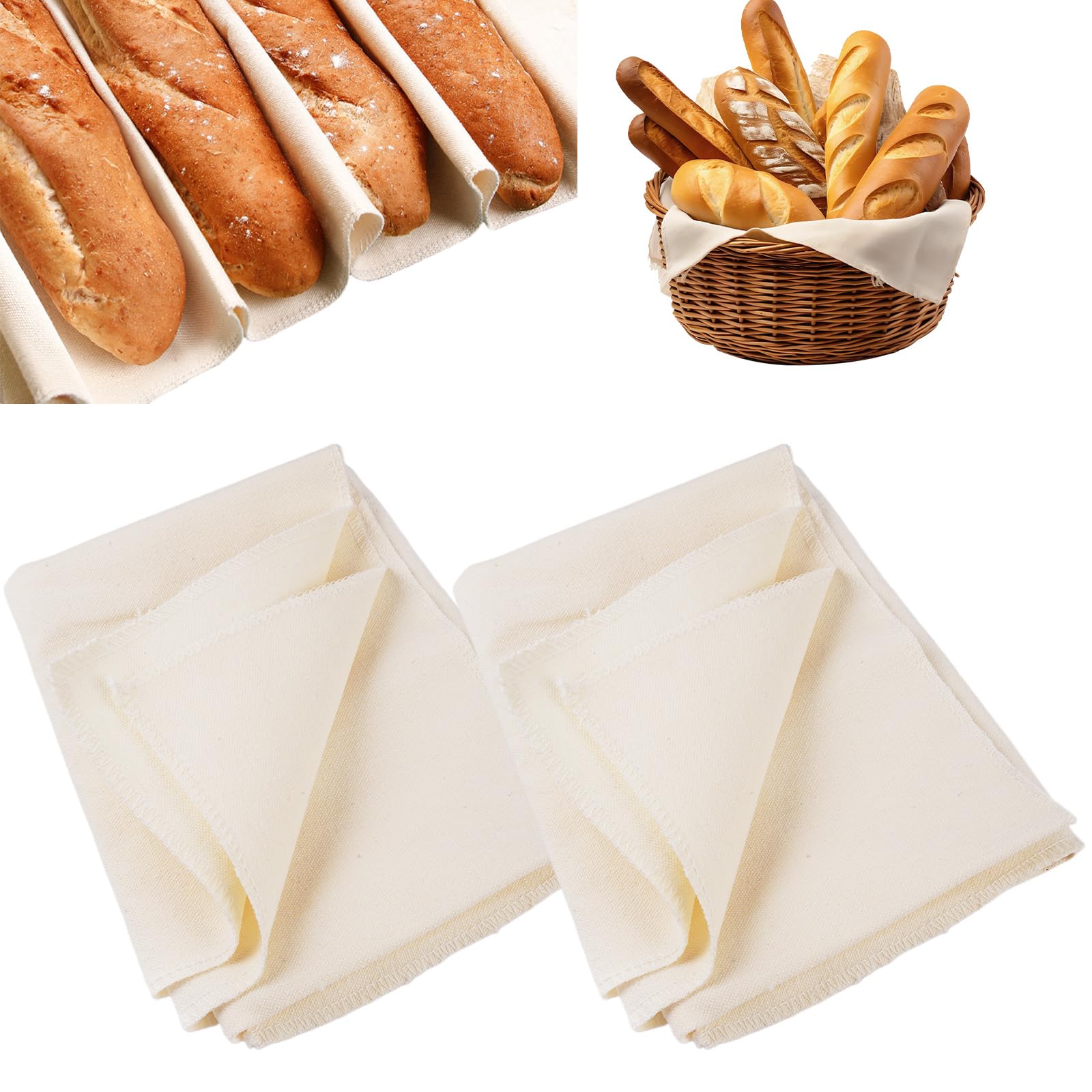 4 Panni Per Pane In Cotone E Lino, Marroni, 22,9 Cm, Riutilizzabili E Traspiranti Per Lievitazione