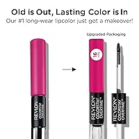 Vista 78 de Revlon - Lápiz labial líquido Overtime con brillo de labios transparente, maquillaje facial ColorStay, doble extremo con vitamina E en ciruela/baya