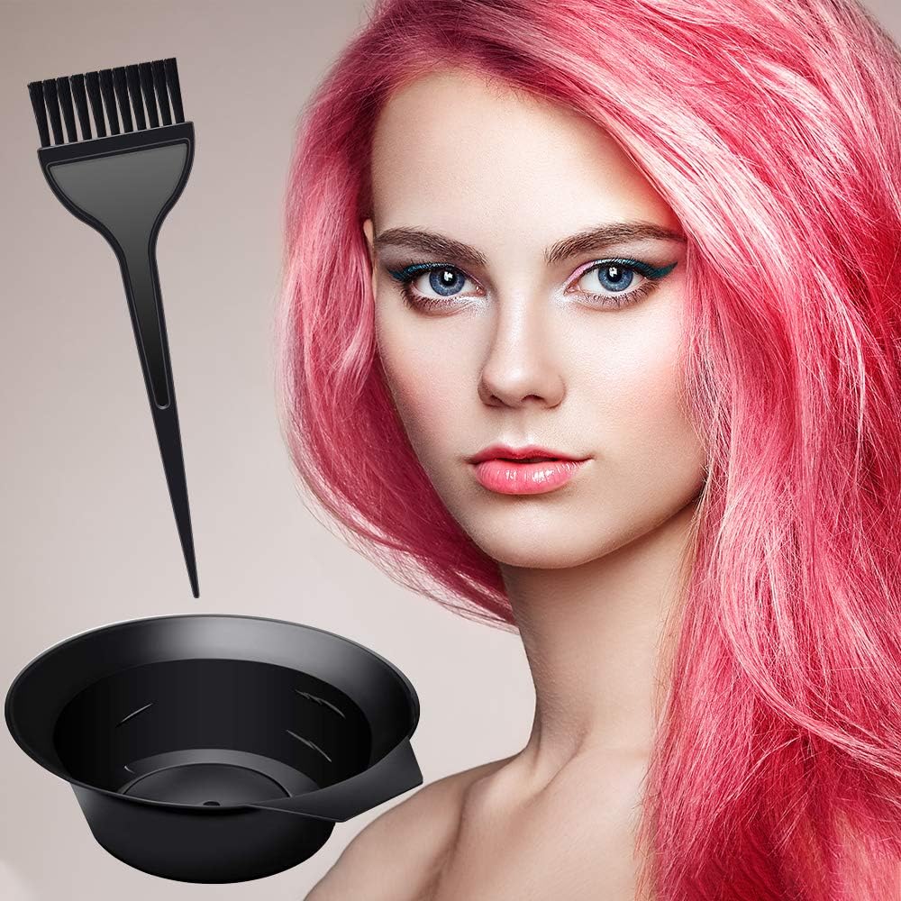SIQUK 24 Pieces Hair Tint Dying Coloring Tool Hair Dye Color Brush Hair Dye Comb Mixing Bowl and Ears Caps : Beauty & Personal Care