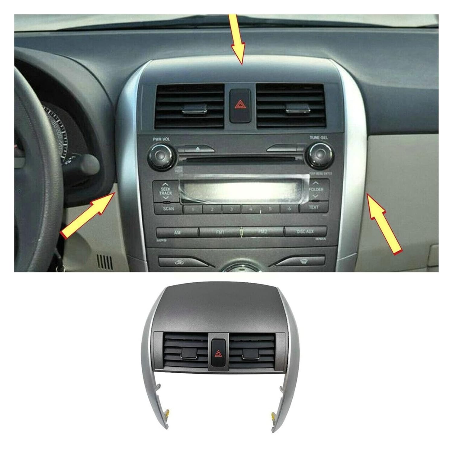 Air Conditioner Air Outlet is Applicable Compatible for Corolla 2007-2013 Trim Strip Central Instrument Panel A Air Outlet Pane O6F9