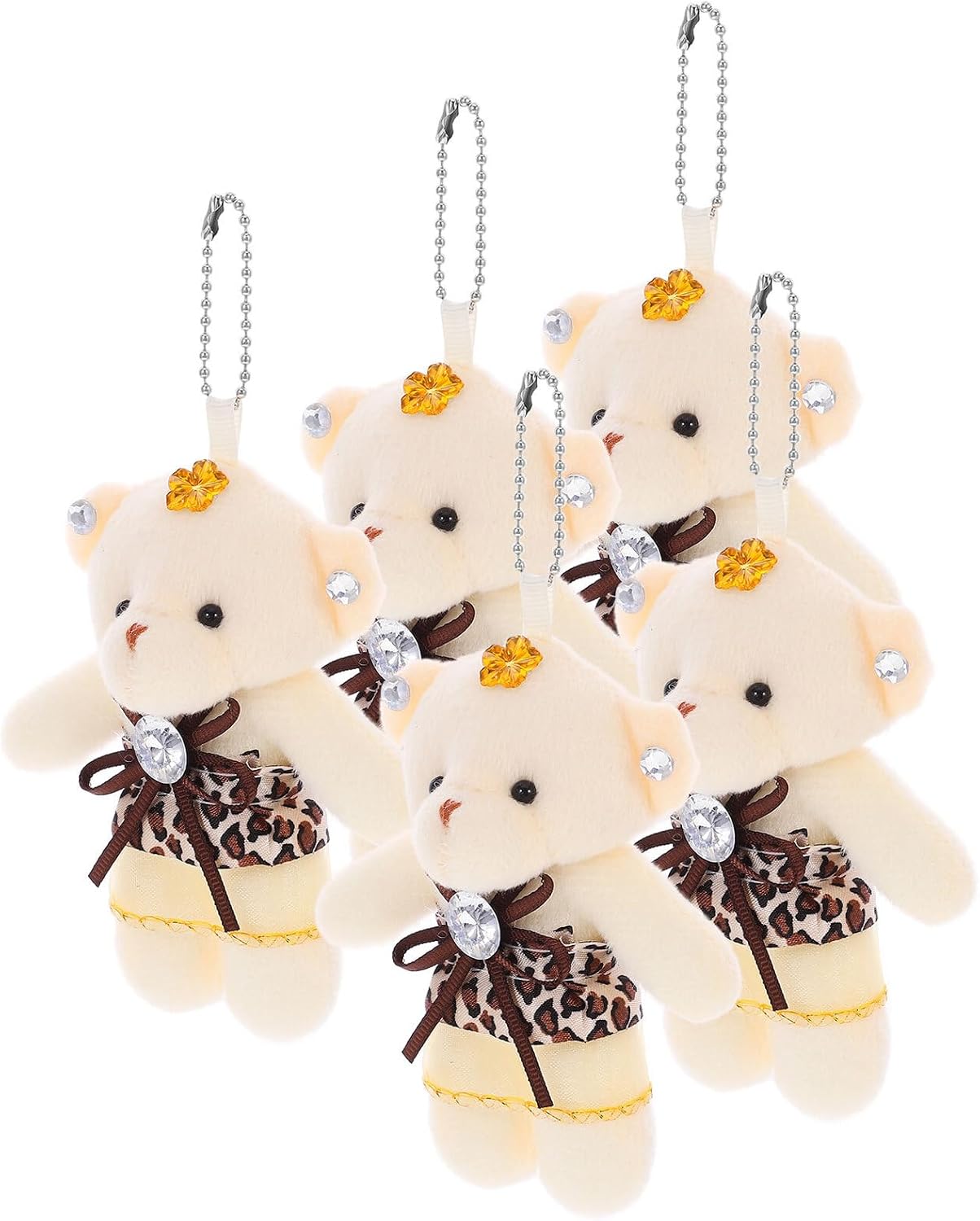 SUPVOX 5pcs Mini Bear Doll Tiny Toys for Keychain Pendants DIY Bear Decor Wear-resistant