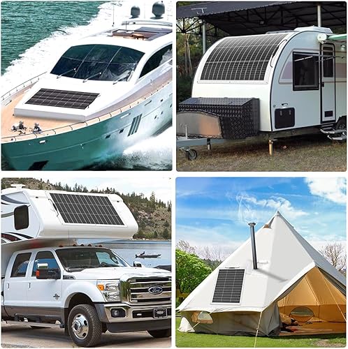 Miniatura 2 de Panel solar flexible de 200 W, (2 piezas de 100 W) 1224 V, monocristalino, ligero, flexible, monocristalino, monocristalino, monocristalino,