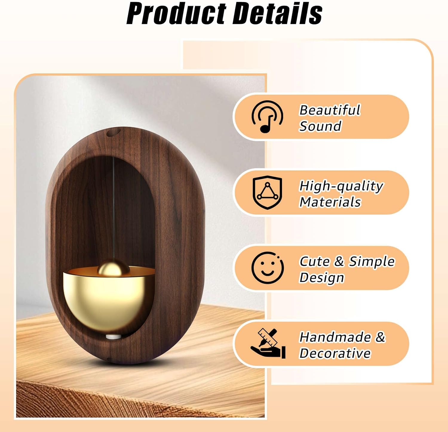 Shopkeepers Bell for Door Opening,Magnetic Door Chime for Business When Entering,Suitable for Homes,Shops,Offices,Creative Housewarming Gift