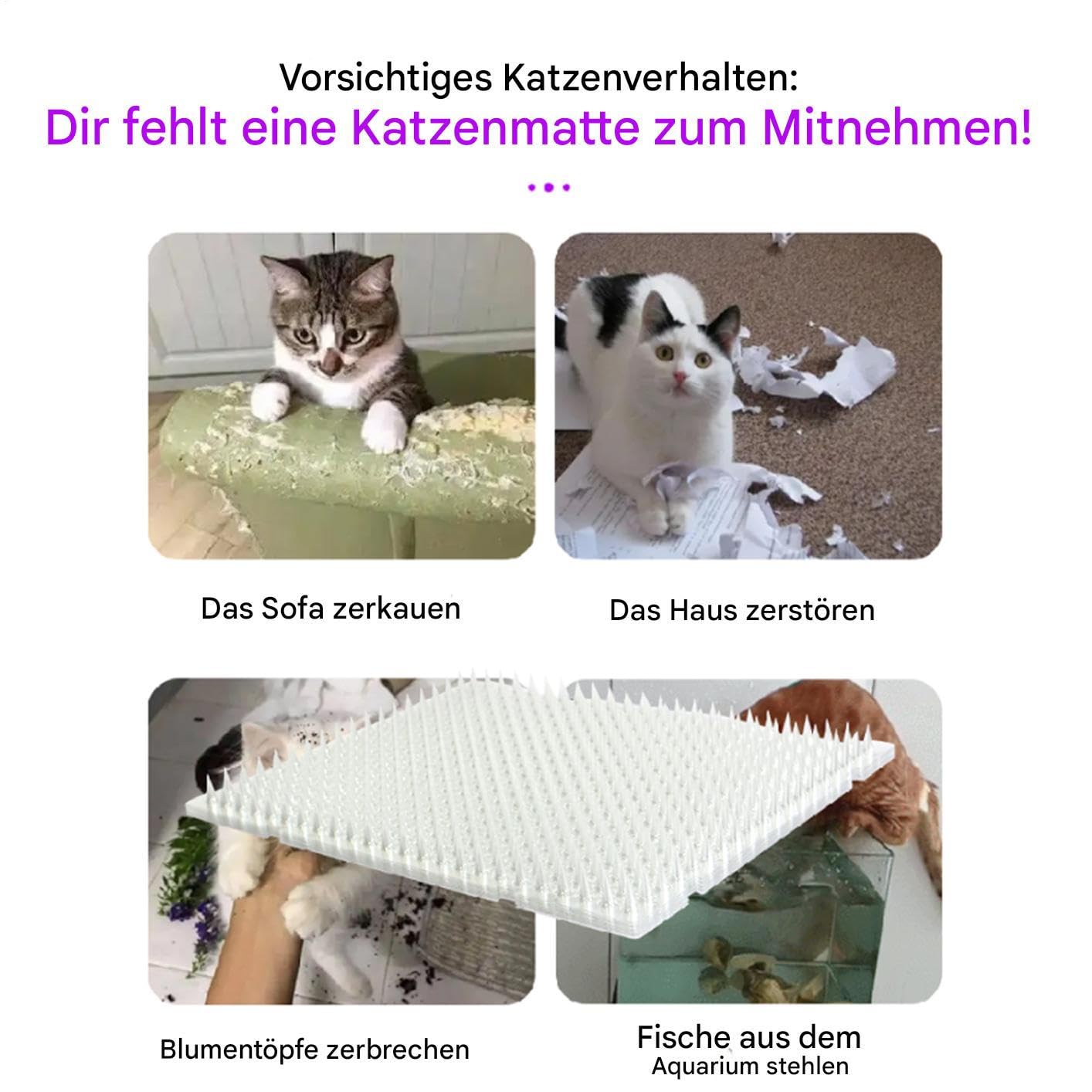 Katzen Abschreckmatte - 10 Stück Outdoor Haustier Abwehr Matte,Schutzmatten Für Möbel & Garten Innenbereich & Bett