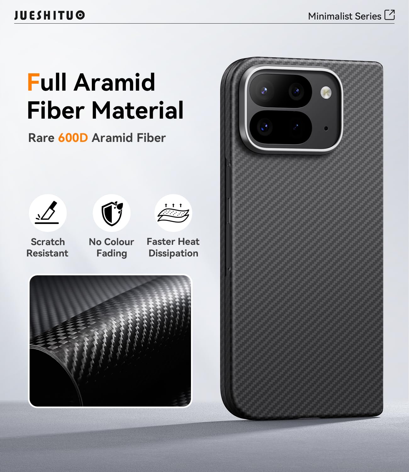 TUDIA Aramid Fiber 1500D Compatible with Google Pixel 10