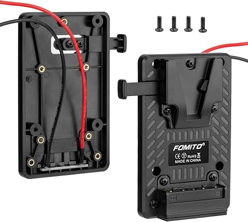 Fomito WY-VS2 V-Mount Battery Adapter Plate(Small Size), for Steadicam and SLR Camera Kits, with Power Cable Output, Release Button, M3 Screw Hole
