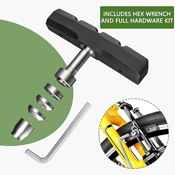 70mm Universal V Bike Brake Pads, 4 Pack Brake Pad Set with Allen Wrench