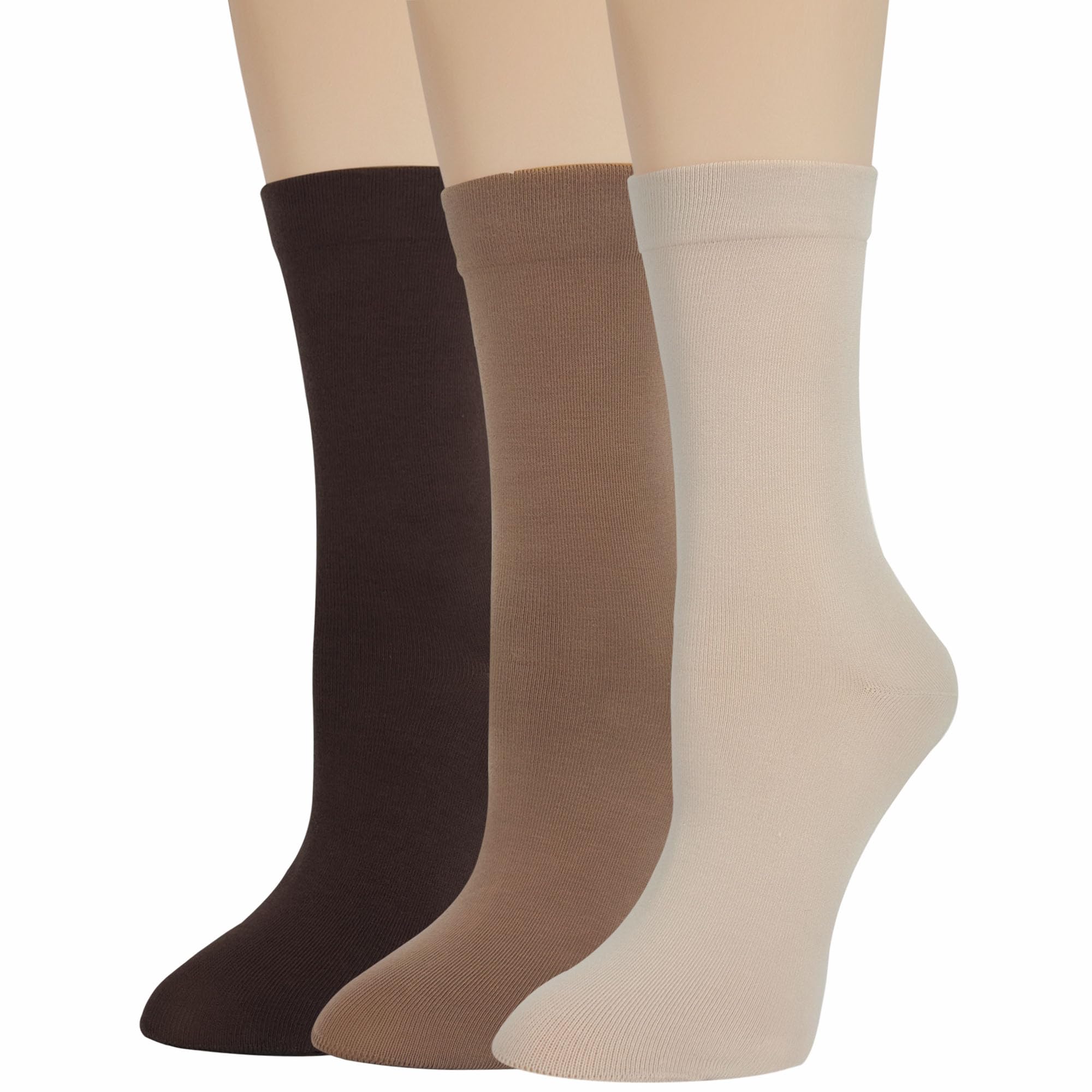 BzoinienThin Crew Socks for Women, Ladies Soft Cotton High Calf Boot Sock for Trouser, Dress, Business