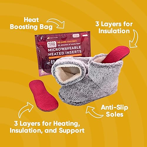 Miniatura 7 de Snook-Ease Heated Booties Thick Warm Winter Feet Warmers with Microwavable Heatable Inserts  Heated Booties Foot Heater for Cold feet