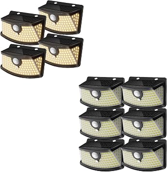 Aootek New Solar Motion Sensor LightsBlack, Warm White-4 Pack + Daylight White-6 Pack