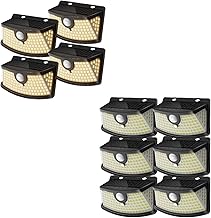 Aootek New Solar Motion Sensor Lights（Black, Warm White-4 Pack + Daylight White-6 Pack）